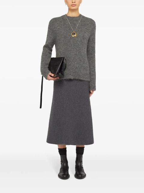 Jil Sander wool A-line midi skirt - Grey - zdjęcie produktu nr 2