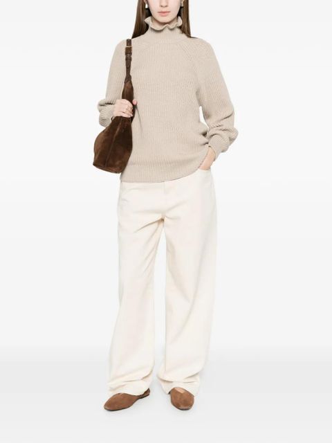 Max Mara ruffled cotton sweater - Neutrals - zdjęcie produktu nr 2