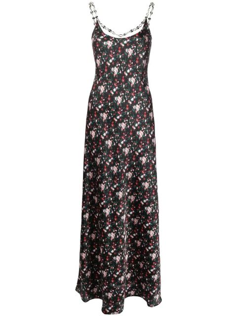 Rabanne floral-print chain-link maxi dress - Black - zdjęcie produktu nr 1
