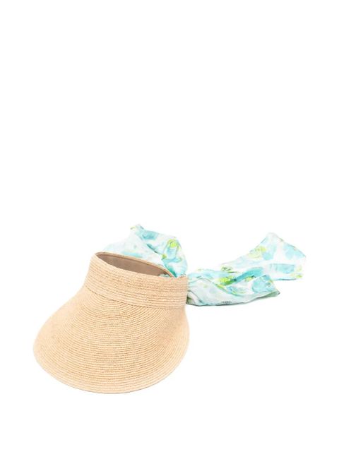 Chloé floral-print silk-scarf visor - Neutrals - zdjęcie produktu nr 1