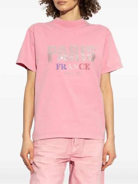 Balenciaga logo-studded T-shirt - Pink