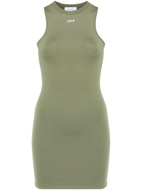 Off-White logo-print mini dress - Green - zdjęcie produktu nr 1