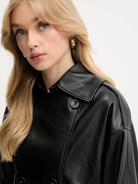 Silvian Heach kurtka MELENDEZ kolor czarny przejściowa oversize GPA25172GB