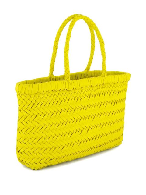 DRAGON DIFFUSION flat leather tote bag - Yellow