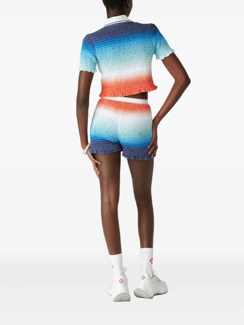 Casablanca smocked polo top - Blue