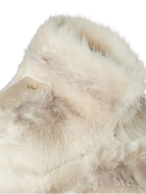 FENDI belted-waist fur coat - White
