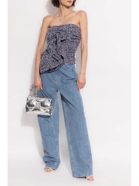 ROTATE BIRGER CHRISTENSEN ruched strapless top - Purple