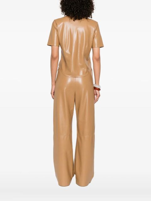 Nanushka Clare button-up short-sleeve shirt - Neutrals