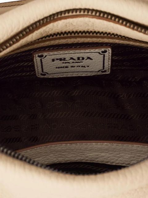 Prada large leather tote bag - Neutrals