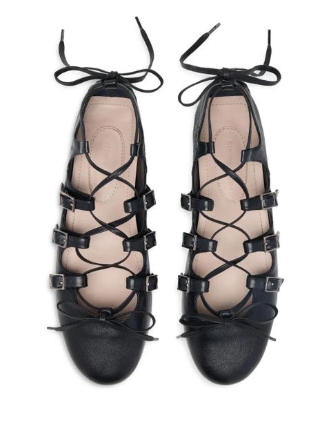 Simone Rocha Ghillie ballerina shoes - Black