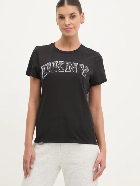 Dkny t-shirt bawełniany damski kolor czarny DP5T1250
