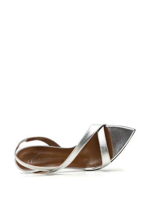 Giuseppe Zanotti Intriigo metallic-finish crossover-strap sandals - Silver
