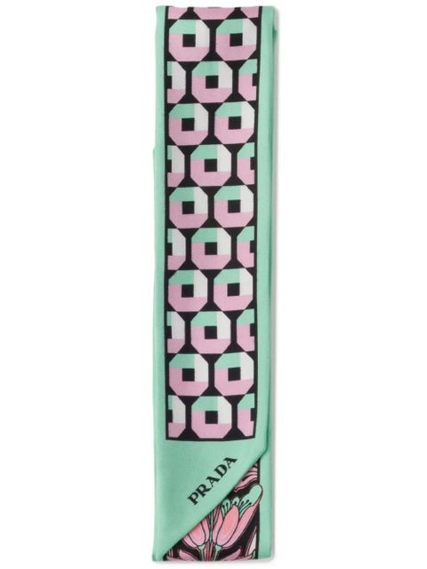 Prada silk scarf - Green - zdjęcie produktu nr 2