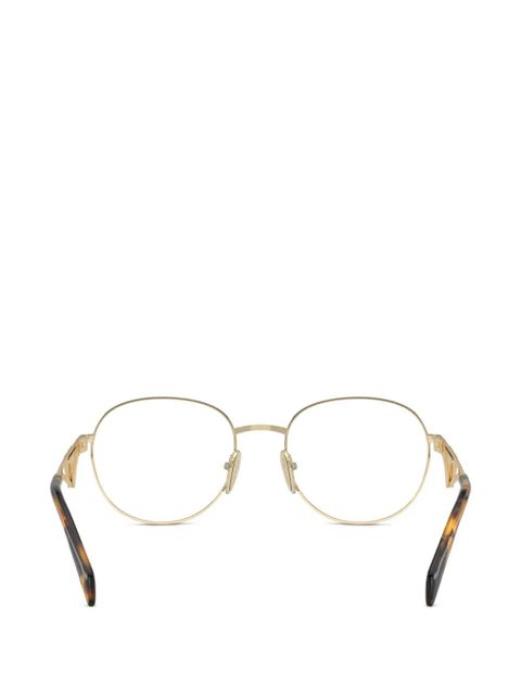 Prada Eyewear triangle-logo glasses - Gold