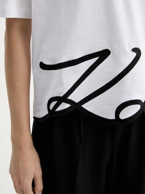 Karl Lagerfeld t-shirt bawełniany damski kolor biały A2W17104