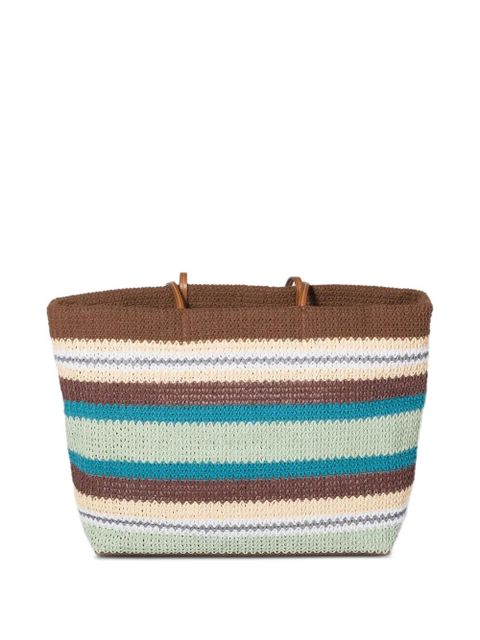 Miu Miu raffia-effect woven tote bag - Brown - zdjęcie produktu nr 2