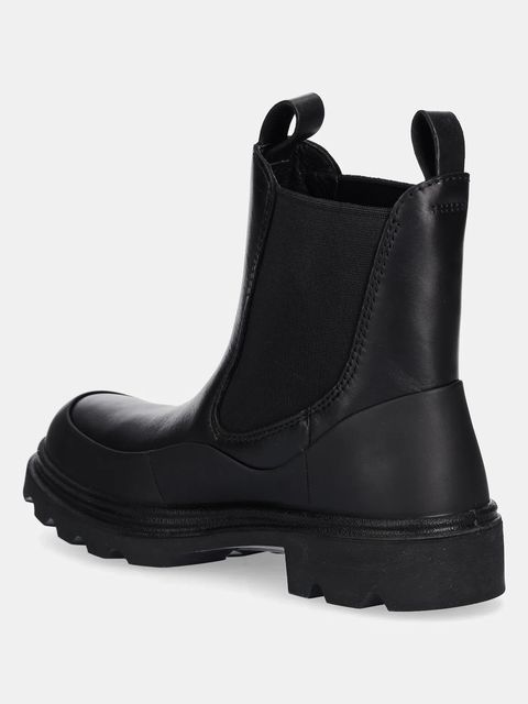 Ecco sztyblety skórzane Grainer Chelsea damskie kolor czarny na płaskim obcasie 214793-51052 - zdjęcie produktu nr 2