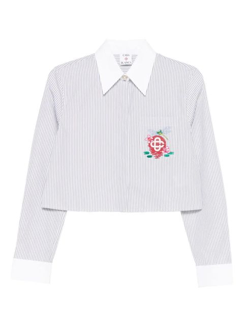 Casablanca striped embroidered shirt - White - zdjęcie produktu nr 1