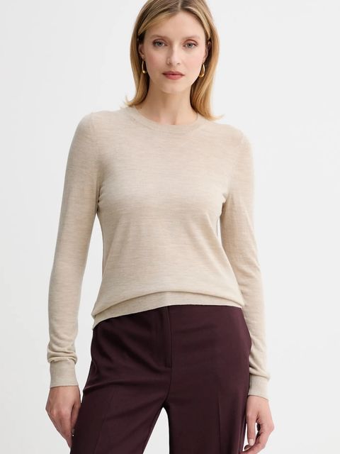 BOSS sweter wełniany damski kolor beżowy lekki 50544987 - zdjęcie produktu nr 1