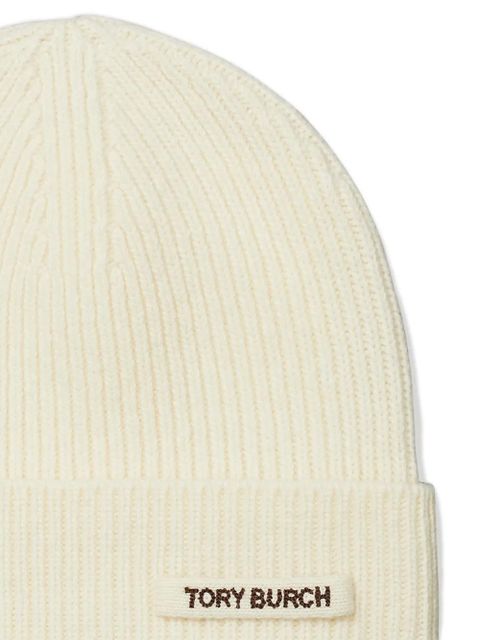 Tory Burch ribbed-knit beanie hat - White - zdjęcie produktu nr 2