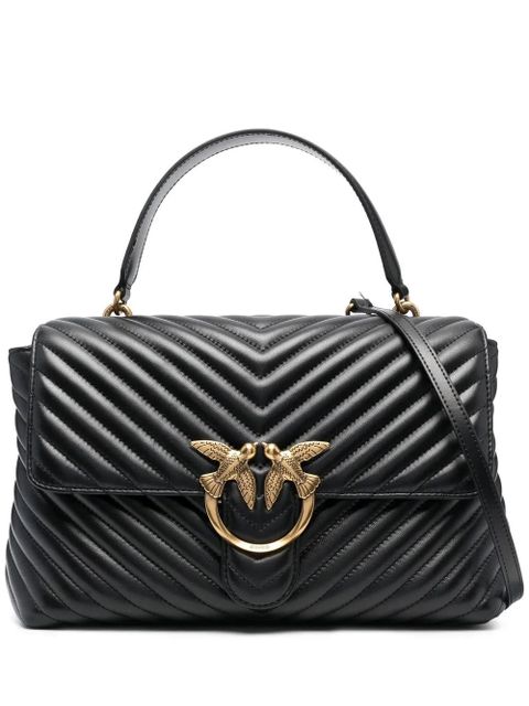 PINKO love-birds logo chevron-quilted bag - Black - zdjęcie produktu nr 1