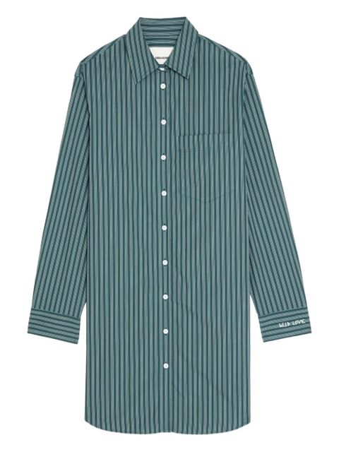 Zadig&Voltaire Rorning striped long-sleeve shirt mini dress - Green - zdjęcie produktu nr 1