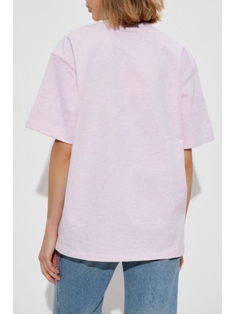 GANNI embroidered T-shirt - Pink