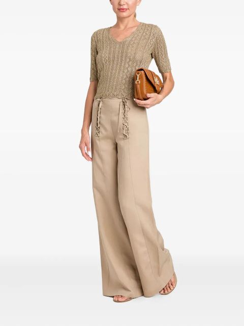 TWINSET lace-up wide-leg trousers - Neutrals - zdjęcie produktu nr 2