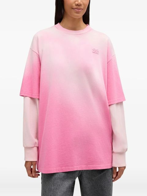 GANNI layered logo-detail T-shirt - Pink - zdjęcie produktu nr 2