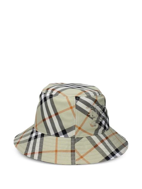 Burberry checked-pattern logo-embroidered bucket hat - Neutrals - zdjęcie produktu nr 1