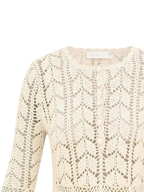 ZIMMERMANN Awaken lace crochet blouse - Neutrals - zdjęcie produktu nr 2