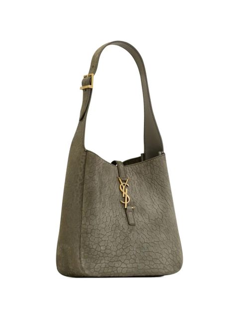 Saint Laurent Le 5 à 7 cracked-effect shoulder bag - Green