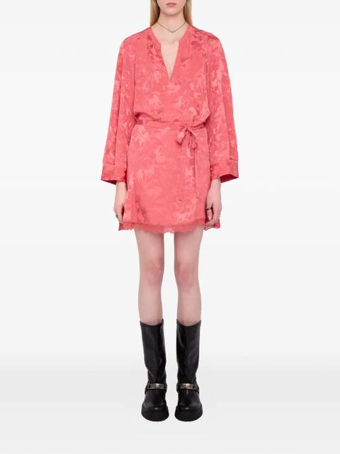 Zadig&Voltaire Ramasco lace-detail horse-pattern mini dress - Pink - zdjęcie produktu nr 2