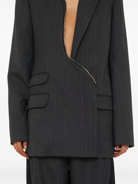 Christopher Esber Torrent pinstripe asymmetrical blazer - Black