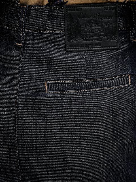 Sisley spódnica jeansowa kolor granatowy midi prosta 447ZL002U