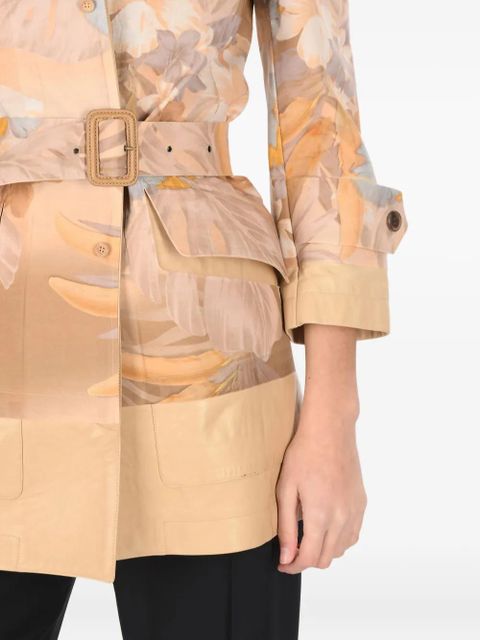Maison Margiela floral-print belted jacket - Neutrals