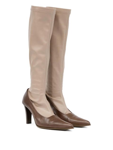 MM6 Maison Margiela knee-high leather boots - Brown - zdjęcie produktu nr 2