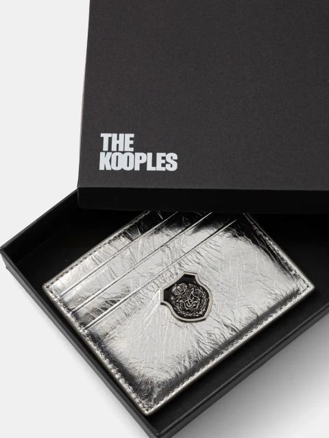 The Kooples etui na karty skórzane kolor srebrny AFPM30000K