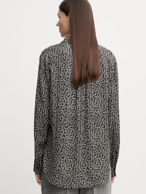 Marc O'Polo koszula damska kolor szary regular z kołnierzykiem klasycznym 510084742227