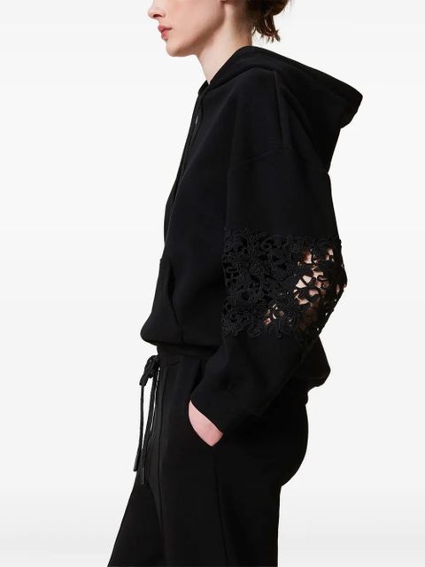 TWINSET macramé-detailing hoodie - Black