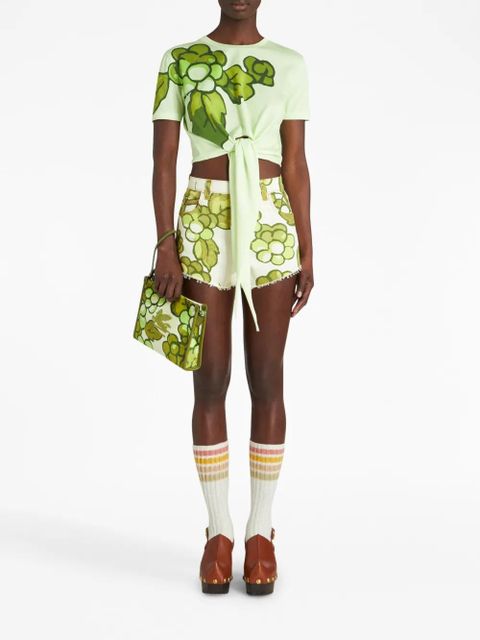 ETRO Berry-print denim shorts - Green - zdjęcie produktu nr 2
