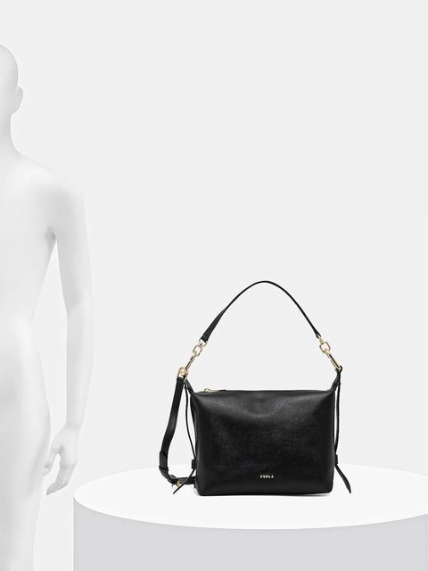 Furla torebka skórzana Tonie Mini Hobo kolor czarny WE00877 A.0023 O6000