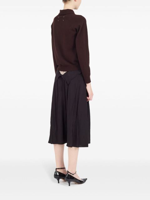 Maison Margiela polo collar ribbed knit top - Brown