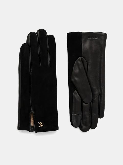 Calvin Klein rękawiczki skórzane damskie kolor czarny LV04F9006G - zdjęcie produktu nr 1