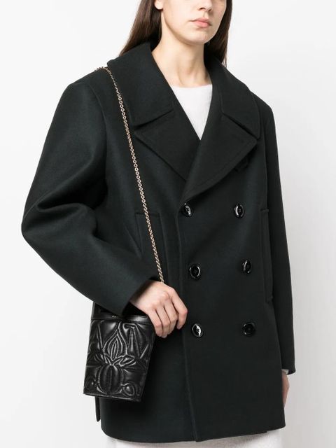 Alexander McQueen embroidered mini bucket bag - Black