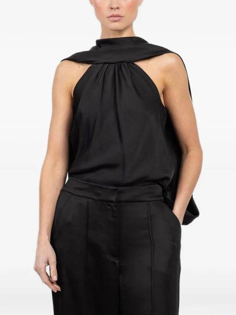 Simkhai Scarlett draped-design halterneck blouse - Black