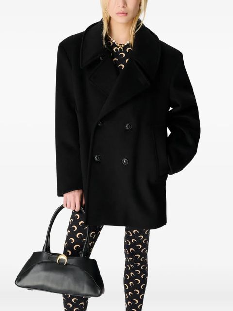 Marine Serre medium Aurora smooth-leather tote bag - Black