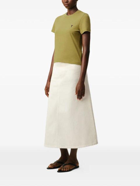 AMI Paris coeur embroidered T-shirt - Green