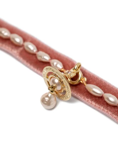 Vivienne Westwood aleksa pearl choker necklaces - Pink - zdjęcie produktu nr 2
