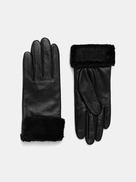 BOSS rękawiczki skórzane damskie kolor czarny 50548885 - zdjęcie produktu nr 1